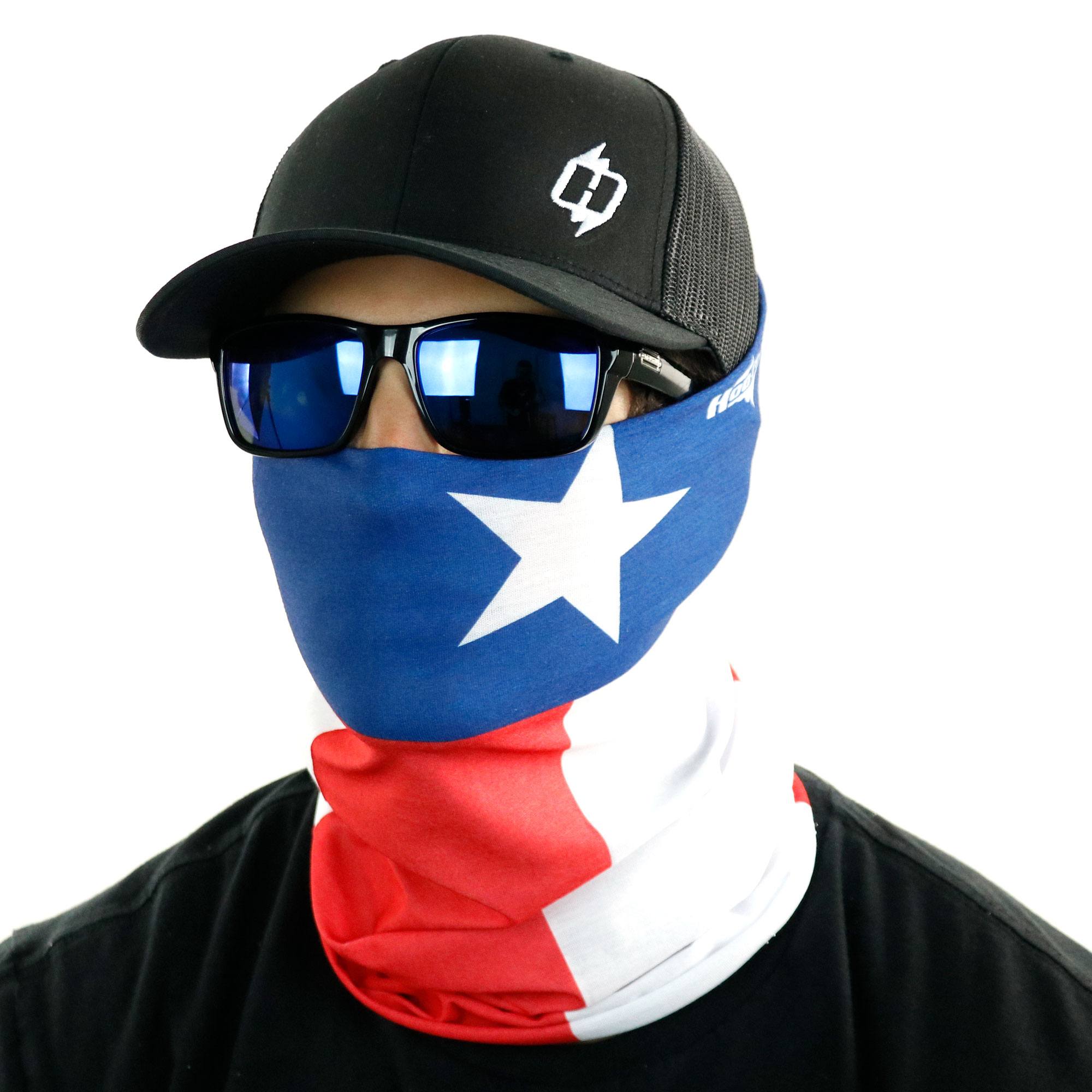 Texas Flag Longhorn Skull Face Cover Washable Neck Gaiter Texan Pride TX Scarf 