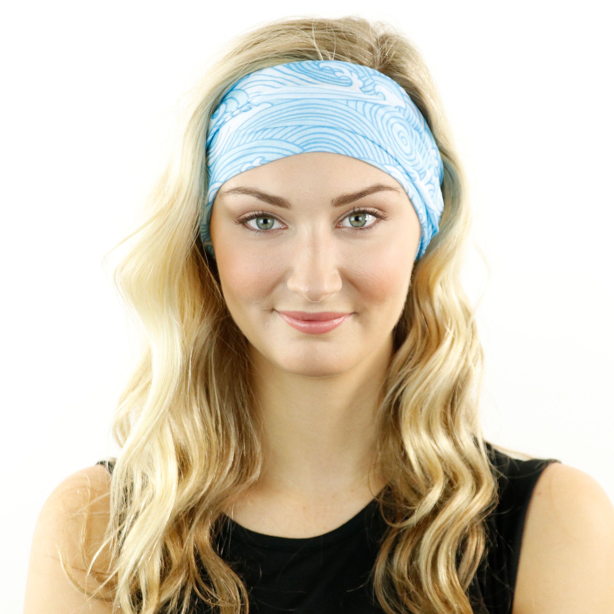 Head Wrap Multi Functional Headwear for Outdoor Sports Ocean Beach Blue Scarf Neck Warmer Headband Bandanas