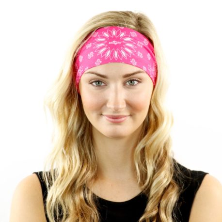 pink paisley headband bandana