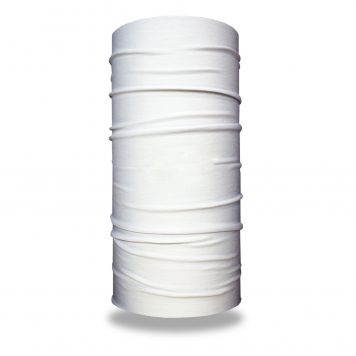 image of a solid white tubular bandana for sublimation