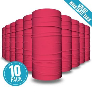 image of 10 tubular bandanas with a note that this is a 10 pack of pink bandanas