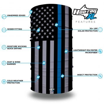 extra large thin blue line american flag bandana features list