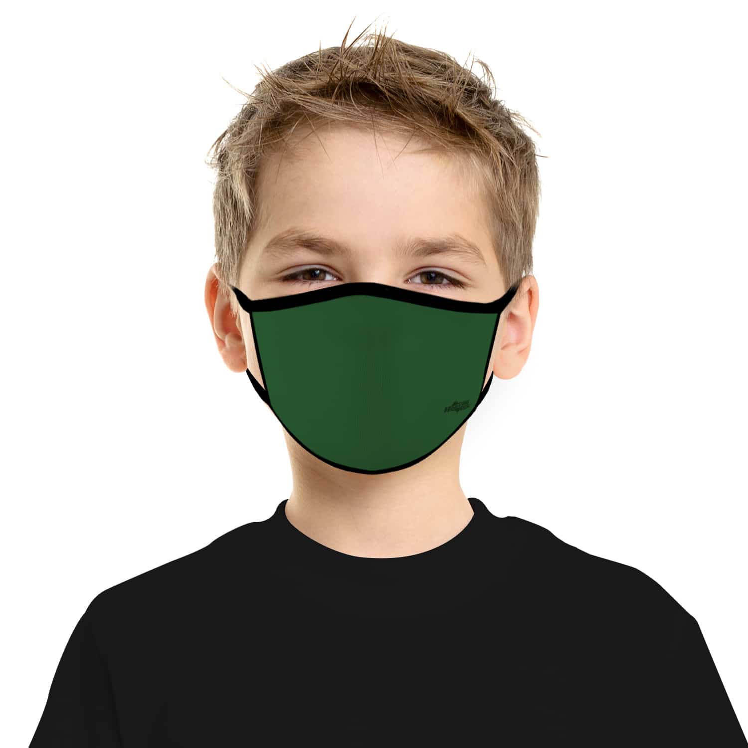 Solidz Dark Green Kids Ear Loop Face Mask - Hoo-rag