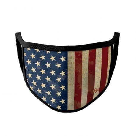 image of an american flag ear loop face mask