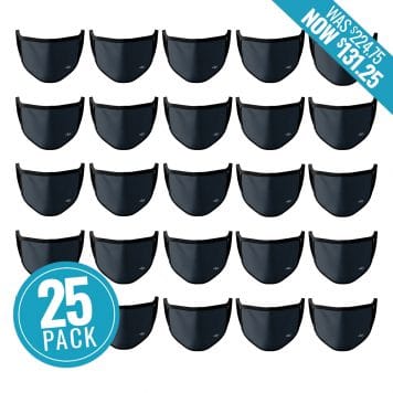 image of 25 ear loop face masks with price tag