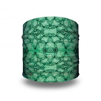 green geometric patterned headband